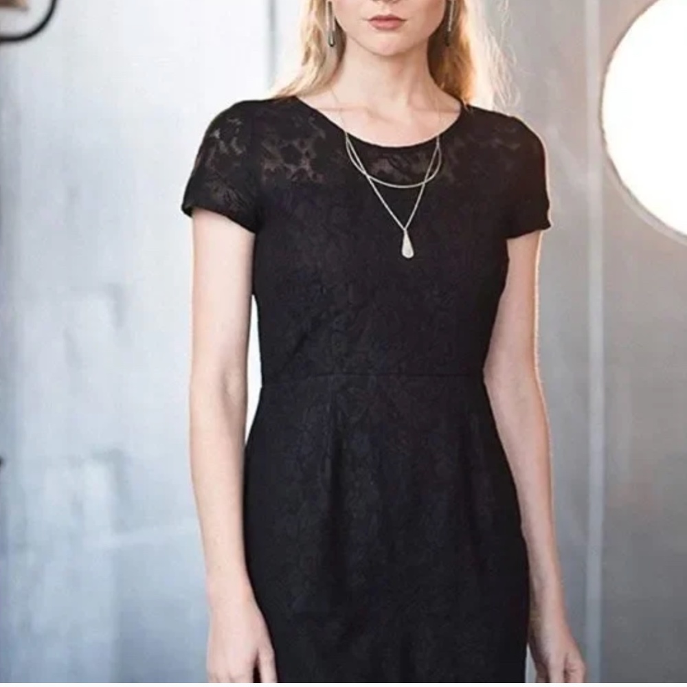 Mata Trader Black Lace Sheath Dress